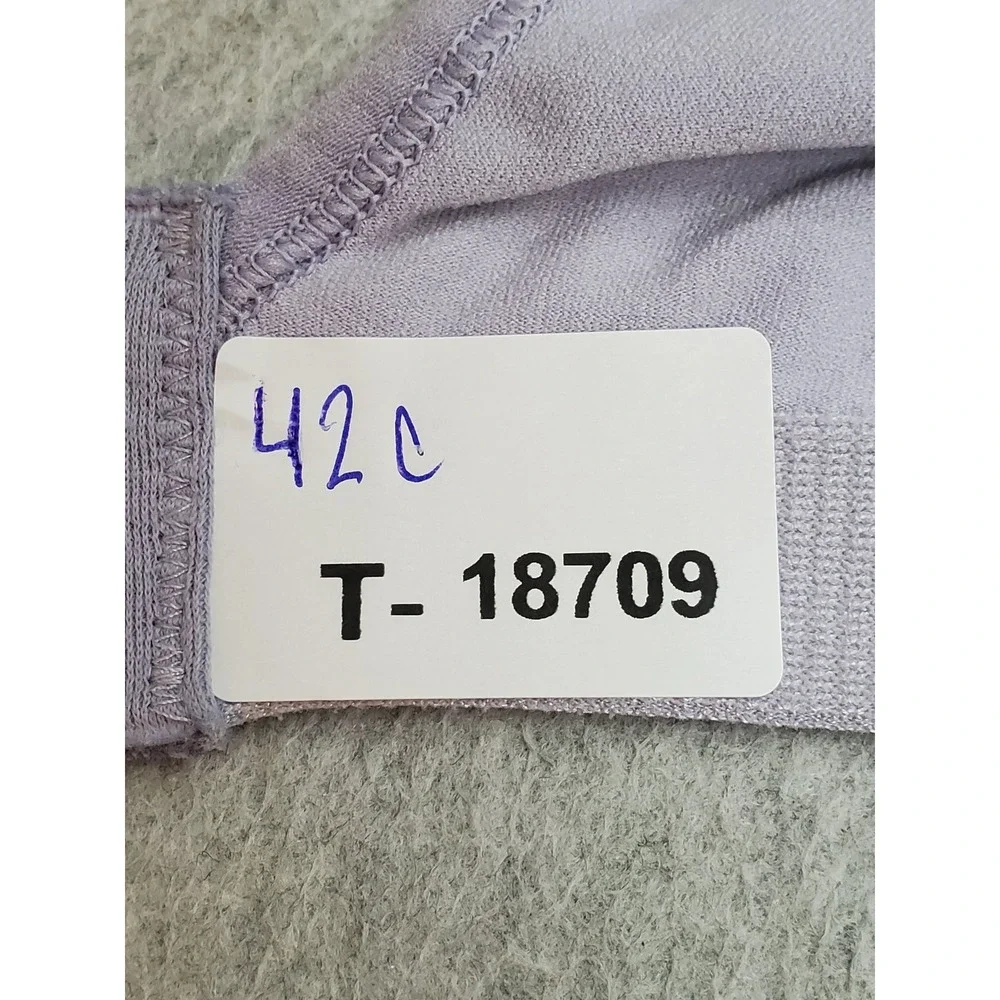 Bali Women Bra 42C Lavender Polka Dot T Shirt Wireless Strap Adjustable